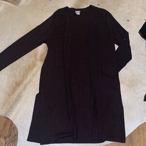 Chico's Elegant Dark Brown Longline Cardigan